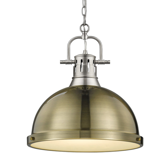 Golden 3602-L PW-AB One Light Pendant, Pewter