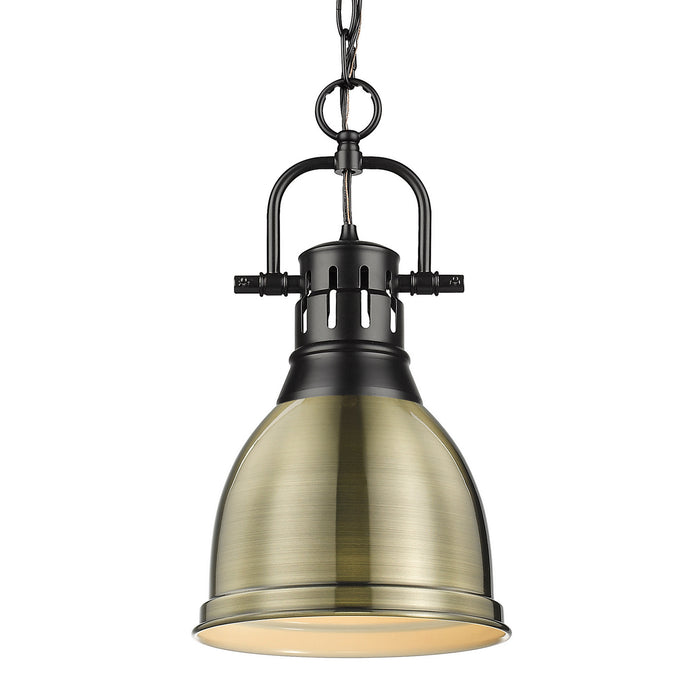 Golden 3602-S BLK-AB One Light Pendant, Matte Black