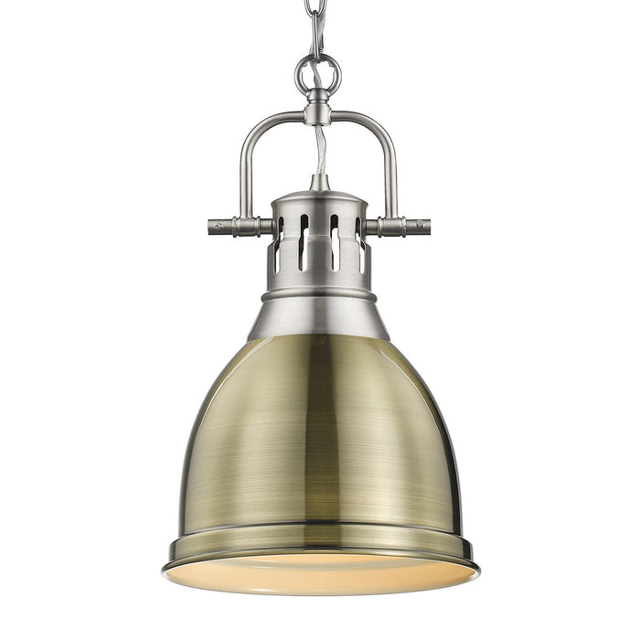Golden 3602-S PW-AB One Light Pendant, Pewter