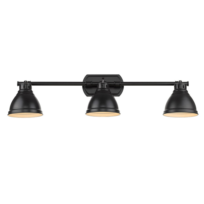 Golden 3602-VL3 BLK-BLK Three Light Bath Vanity, Matte Black