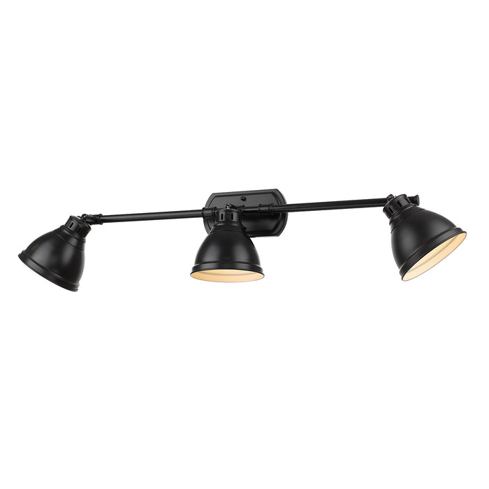 Golden 3602-VL3 BLK-BLK Three Light Bath Vanity, Matte Black