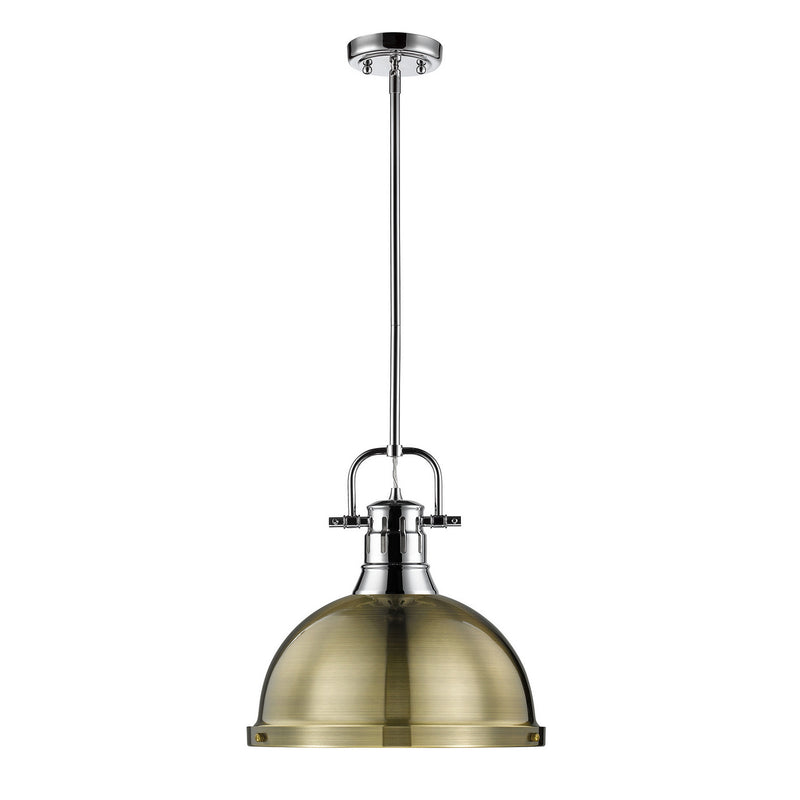 Golden 3604-L CH-CH One Light Pendant, Chrome
