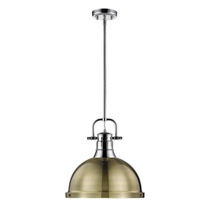 Golden 3604-L CH-AB One Light Pendant, Chrome