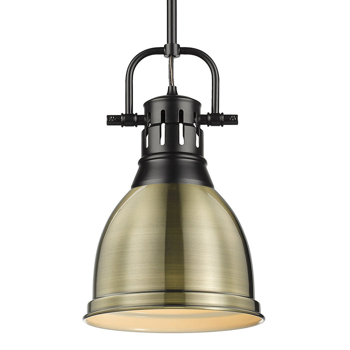 Golden 3604-S BLK-AB One Light Pendant, Matte Black