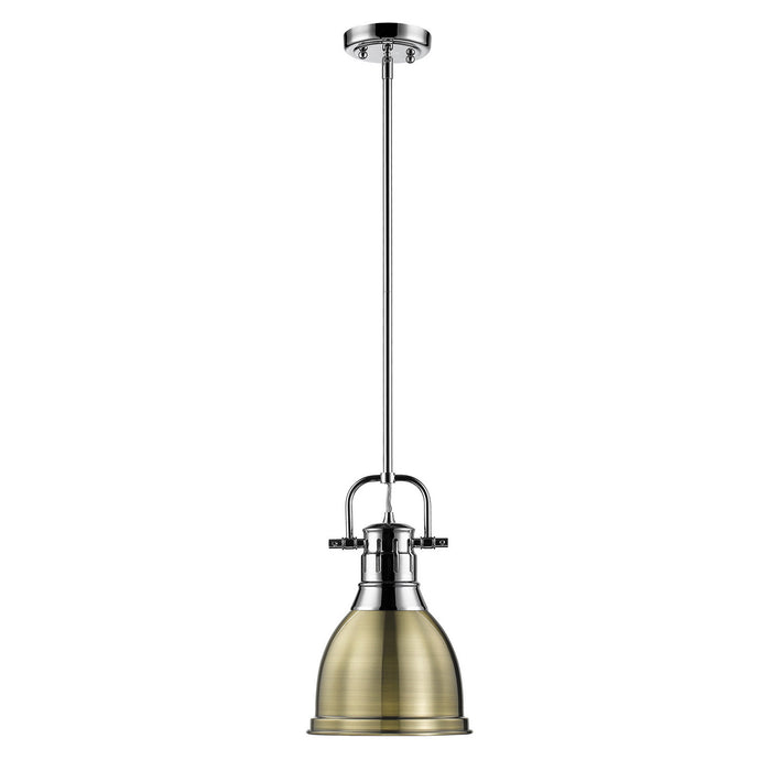 Golden 3604-S CH-AB One Light Pendant, Chrome