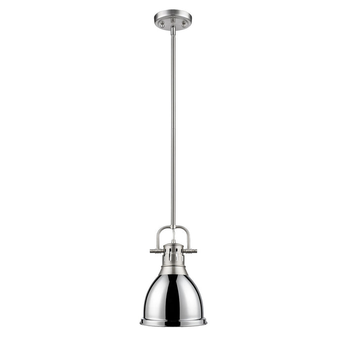 Golden 3604-S PW-CH One Light Pendant, Pewter