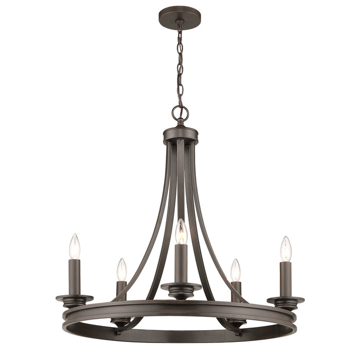 Golden 3863-5 RBZ Five Light Chandelier, Rubbed Bronze