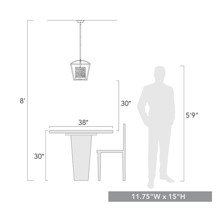 Golden 4309-M3 BLK-BLK-SD Three Light Mini Chandelier, Matte Black
