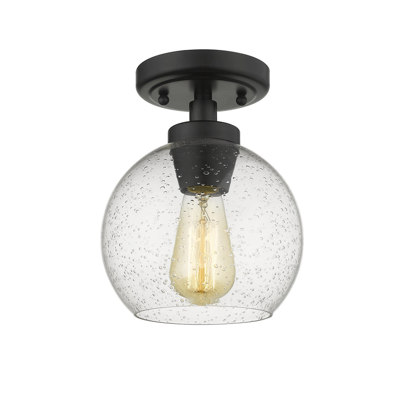 Golden 4855-FM BLK-SD One Light Flush Mount, Matte Black