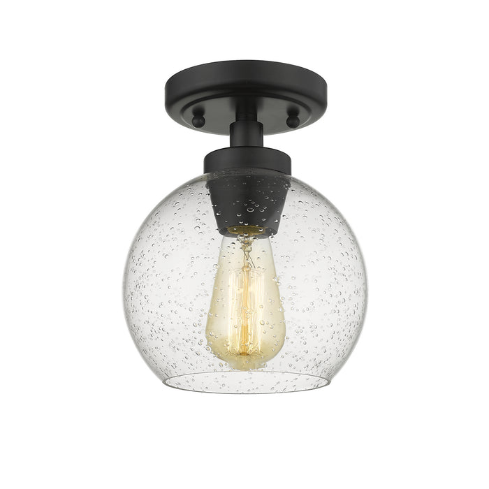 Golden 4855-FM BLK-SD One Light Flush Mount, Matte Black