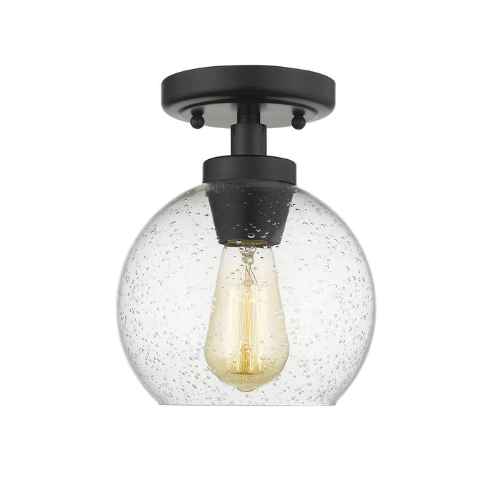 Golden 4855-FM BLK-SD One Light Flush Mount, Matte Black