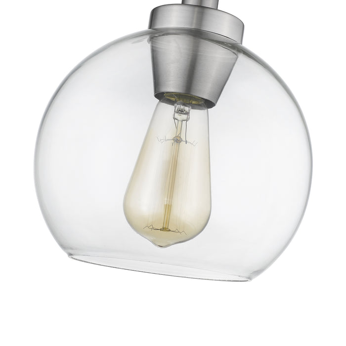 Golden 4855-FM PW-CLR One Light Flush Mount, Pewter