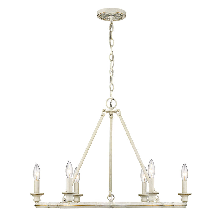 Golden 5926-6 FW Six Light Chandelier, French White