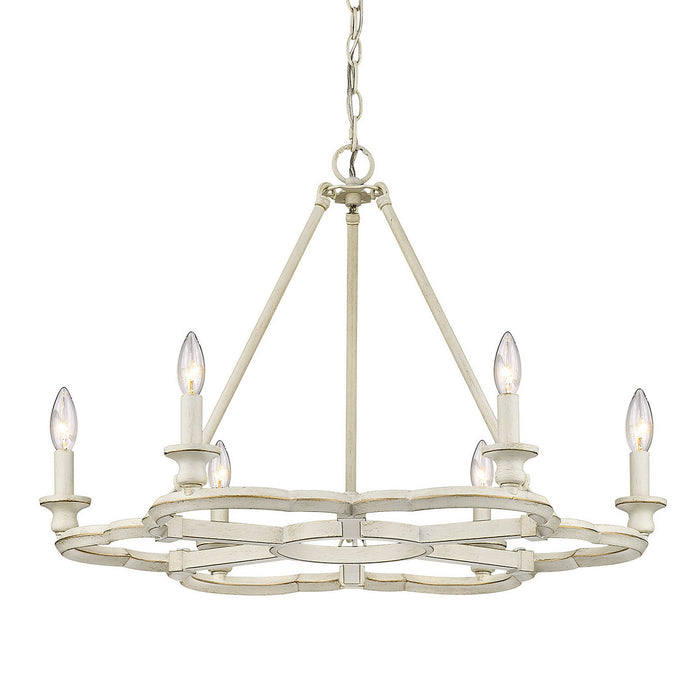 Golden 5926-6 FW Six Light Chandelier, French White