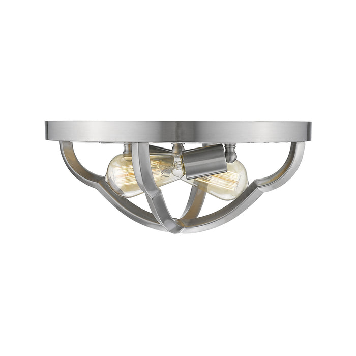 Golden 5926-FM PW Two Light Flush Mount, Pewter
