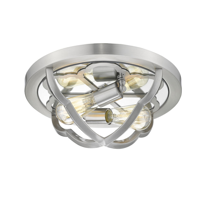 Golden 5926-FM PW Two Light Flush Mount, Pewter