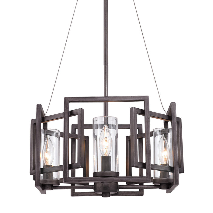 Golden 6068-4P GMT Four Light Pendant, Gunmetal Bronze