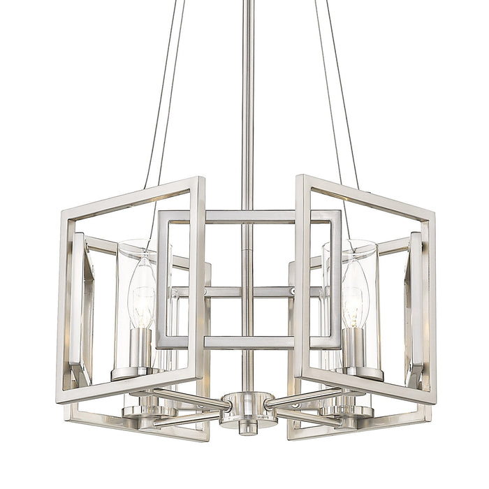 Golden 6068-4P PW Four Light Pendant, Pewter