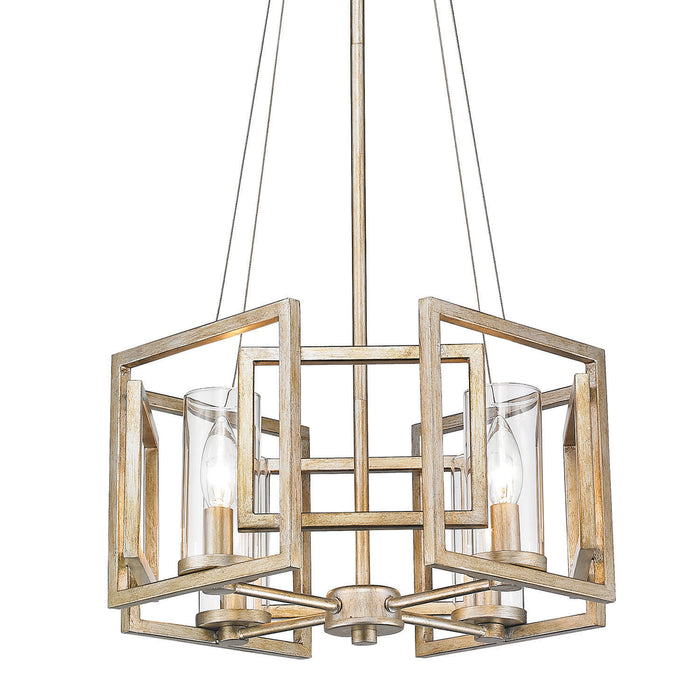 Golden 6068-4P WG Four Light Pendant, White Gold