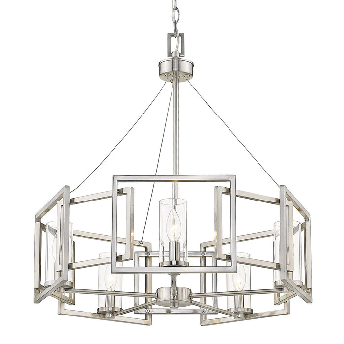 Golden 6068-5 PW Five Light Chandelier, Pewter