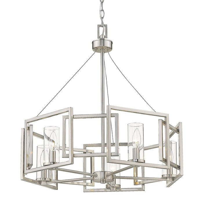 Golden 6068-5 PW Five Light Chandelier, Pewter