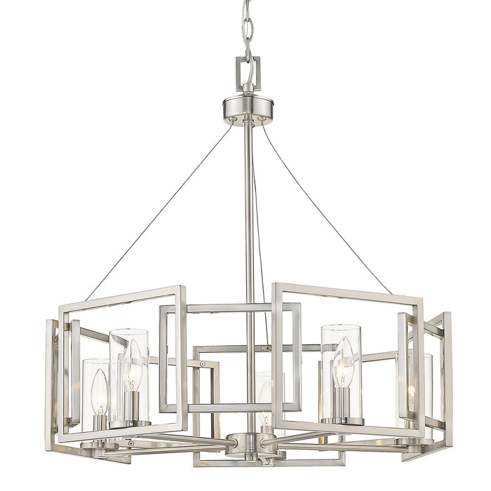 Golden 6068-5 PW Five Light Chandelier, Pewter