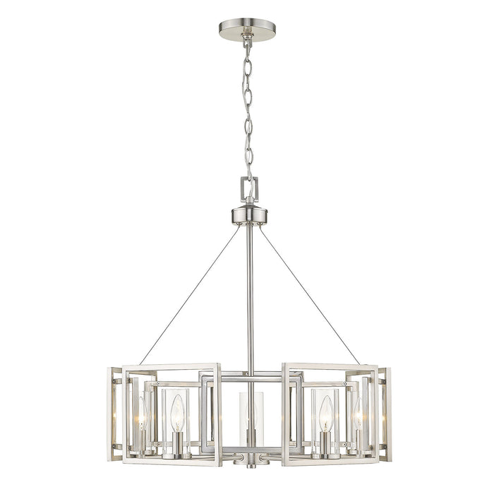 Golden 6068-5 PW Five Light Chandelier, Pewter