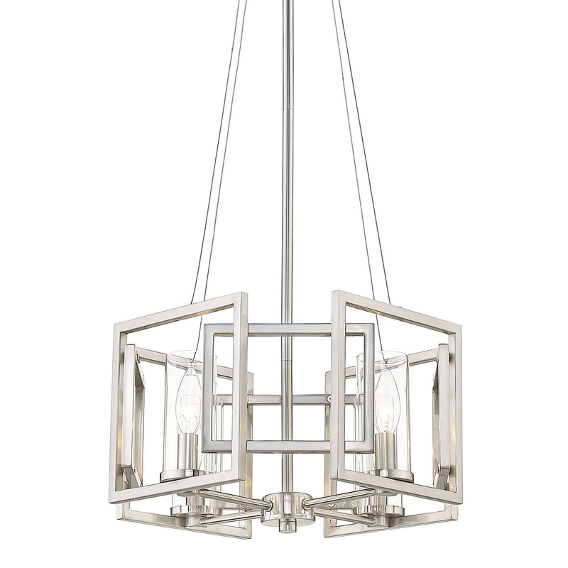 Golden 6068-SF PW Four Light Semi-Flush Mount, Pewter