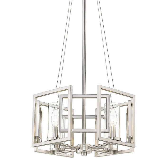 Golden 6068-SF PW Four Light Semi-Flush Mount, Pewter