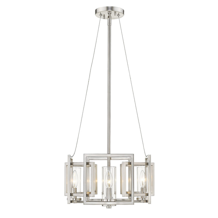 Golden 6068-SF PW Four Light Semi-Flush Mount, Pewter