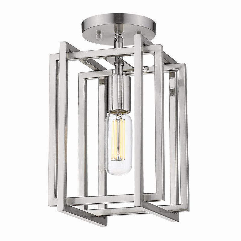 Golden 6070-1SF PW-PW One Light Semi-Flush Mount, Pewter