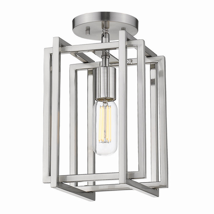 Golden 6070-1SF PW-PW One Light Semi-Flush Mount, Pewter