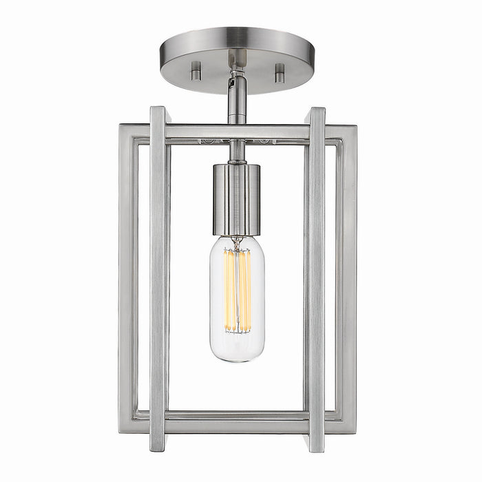 Golden 6070-1SF PW-PW One Light Semi-Flush Mount, Pewter