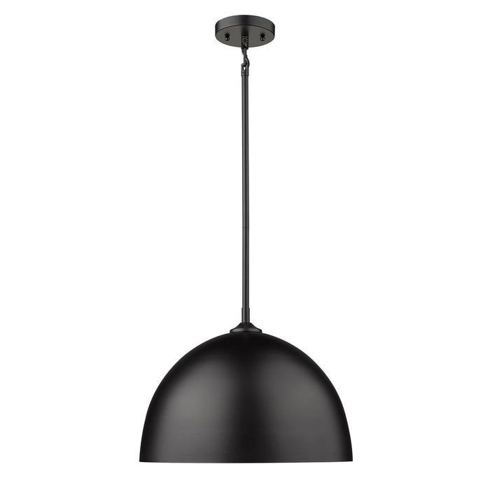 Golden 6956-L BLK-BLK One Light Pendant, Matte Black