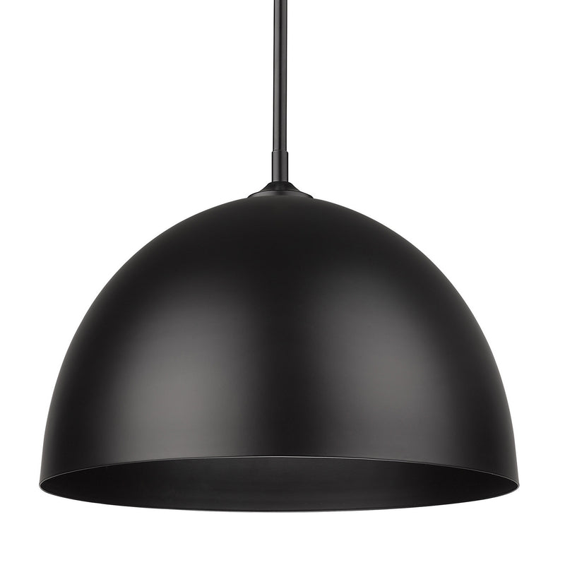 Golden 6956-L BLK-BLK One Light Pendant, Matte Black