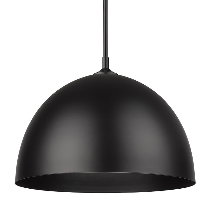 Golden 6956-L BLK-BLK One Light Pendant, Matte Black