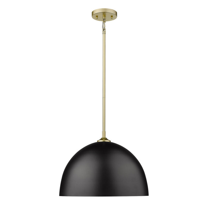 Golden 6956-L OG-BLK One Light Pendant, Olympic Gold