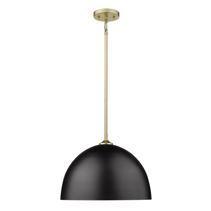 Golden 6956-L OG-BLK One Light Pendant, Olympic Gold