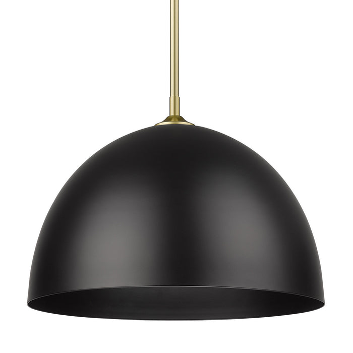 Golden 6956-L OG-BLK One Light Pendant, Olympic Gold