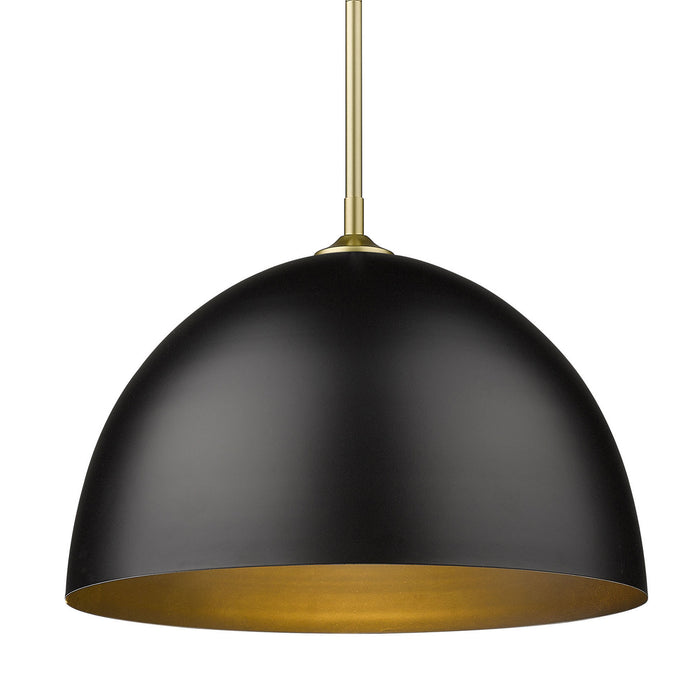 Golden 6956-L OG-BLK One Light Pendant, Olympic Gold