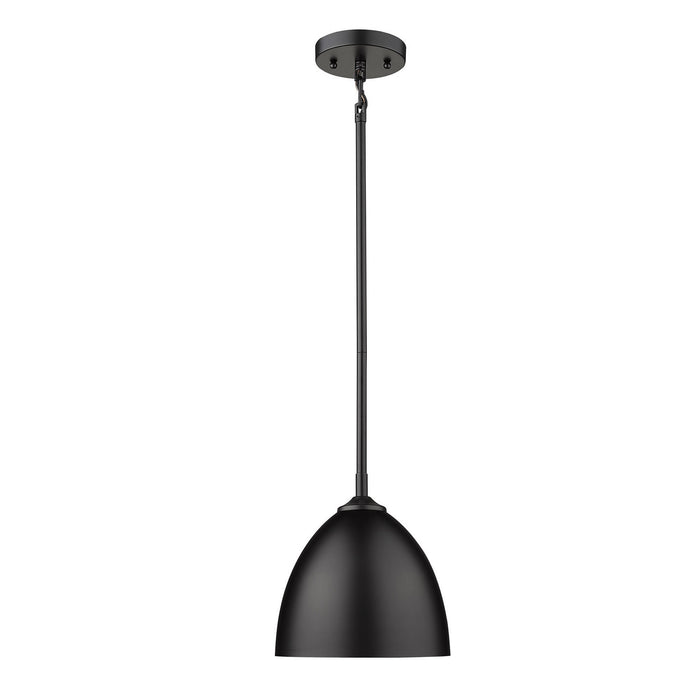 Golden 6956-S BLK-BLK One Light Pendant, Matte Black