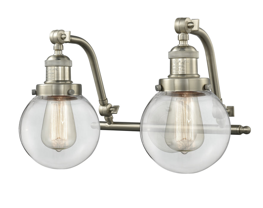 Innovations 515-2W-SN-G202-6 Two Light Bath Vanity, Brushed Satin Nickel
