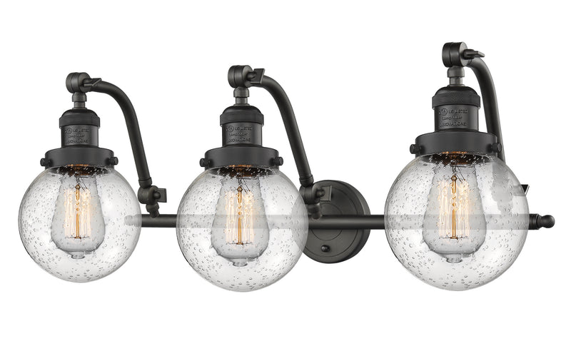 Innovations 515-3W-OB-G204-6 Three Light Bath Vanity, Oil Rubbed Bronze