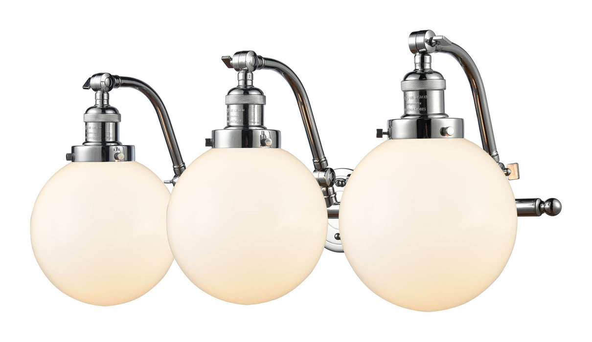 Innovations 515-3W-PC-G201-8 Three Light Bath Vanity, Polished Chrome