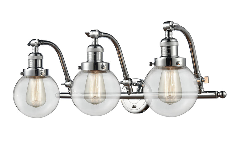 Innovations 515-3W-PC-G202-6 Three Light Bath Vanity, Polished Chrome