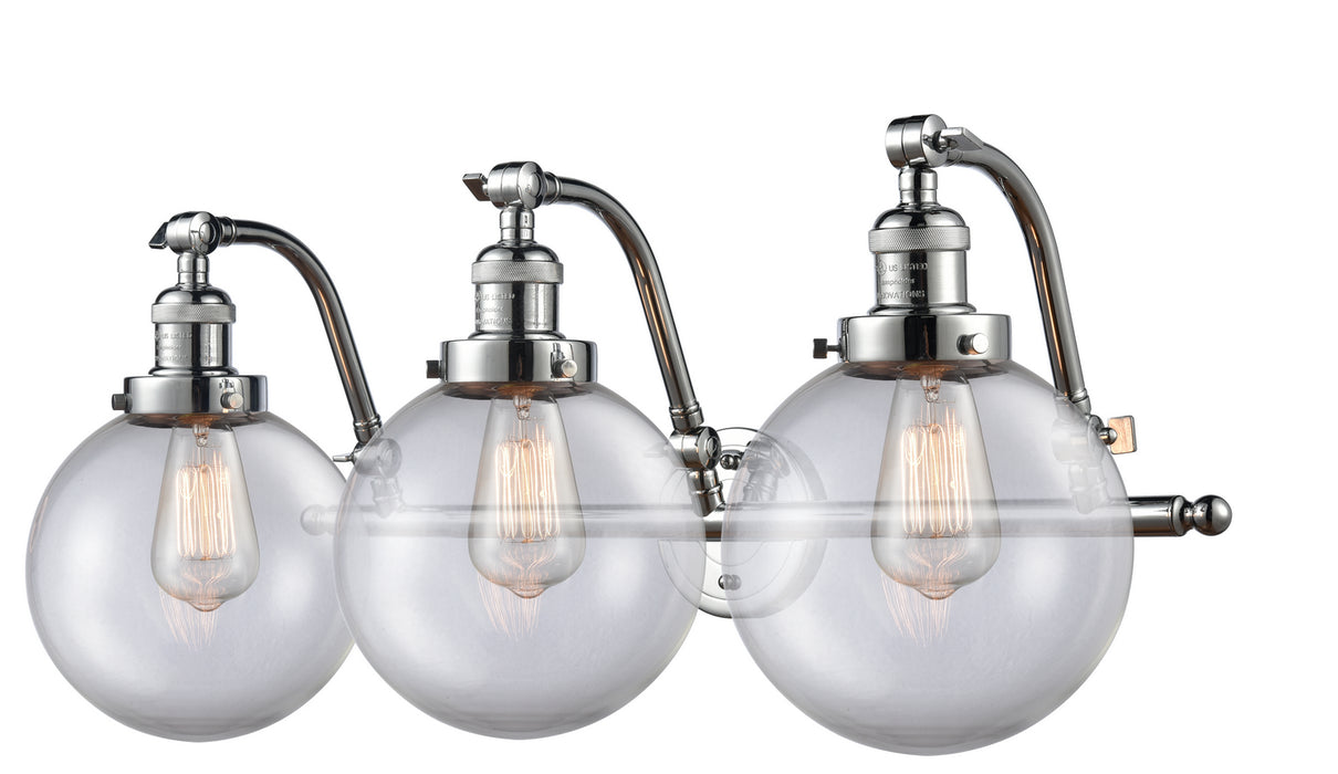 Innovations 515-3W-PC-G202-8 Three Light Bath Vanity, Polished Chrome