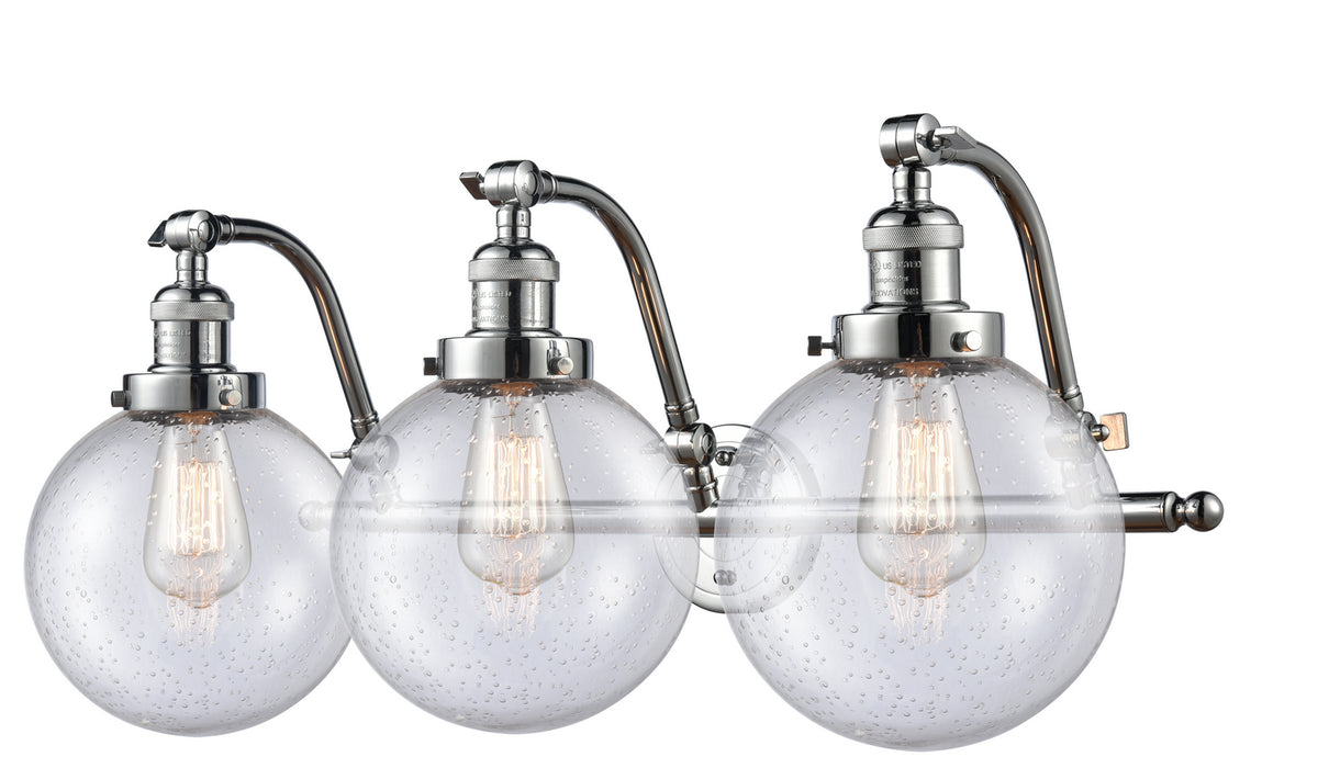 Innovations 515-3W-PC-G204-8 Three Light Bath Vanity, Polished Chrome