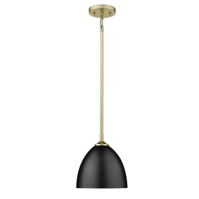 Golden 6956-S OG-BLK One Light Pendant, Olympic Gold
