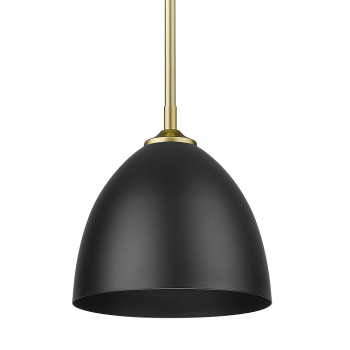 Golden 6956-S OG-BLK One Light Pendant, Olympic Gold