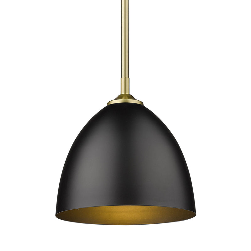 Golden 6956-S OG-BLK One Light Pendant, Olympic Gold